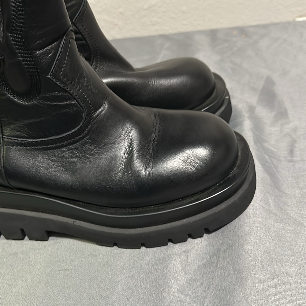 Jeffrey Campbell Black Over-the-Knee Embossed Leather Boots - Picture 6 of 14